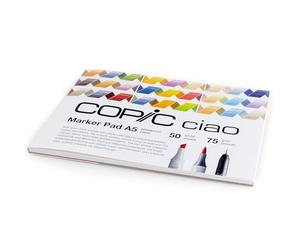 COPIC Ciao Marker Pad, 50 feuilles de papier marqueur DIN A5, 75g/m² papier à dessin pour marqueurs Copic, ultra blanc, sans acide, sans chlore, Ultrawhite
