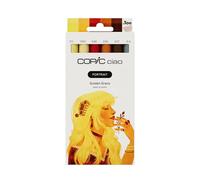 Copic Ciao PORTRAIT Set Golden Grace 5 tons dorés et marron avec 1 stylo multiple 0,3 mm en sépia, marqueur Twin avec une pointe moyenne et une pointe pinceau