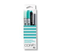 Copic Ciao Set Doodle Pack Turquoise, 4er Set mit 2 Twin Marker mit einer mittelbreiten und einer Brush-Spitze inkl. Multiliner und Glitter Pen