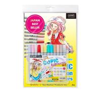 COPIC Ciao Marker Illustration Bundle Set 12 Inclus Book, Multicolor, n