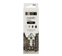 COPIC Ciao Shade Set Dark Warm Gray, 3 marqueurs Twin avec une pointe moyenne et une pointe Brush, y compris Multiliner Warm Gray 0,5 mm