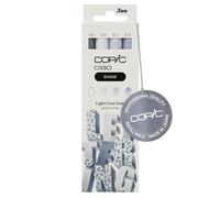 Copic Ciao Shade Set "Light Cool Gray", 3 marqueurs Twin avec une pointe moyenne et une pointe Brush, y compris Multiliner Cool Gray 0,3 mm