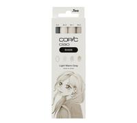 COPIC – Marqueurs Ciao – Shade Set Light Warm Gray – 3 Twin (moy. + Brush) + Multiliner 0,3mm