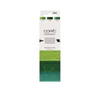 Copic Classic DESIGNER COLLECTION Set Evergreen tints, Set de marqueurs avec 3 nuances de vert, marqueur Twin avec une pointe large et une pointe fine