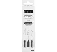 Copic Multiliner Set, Black, 3 Fineliner en différentes épaisseurs de trait, Stylos à dessin avec une pointe fine et encre pigmentée résistante à l'eau