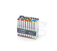 COPIC Marker Set de 36 marqueurs à encre à alcool permanente double pointe, pointe fine et large biseautée, rechargeable