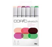 COPIC Sketch Set « Floral Favorite 1 », 6 Twin Marker avec une pointe moyenne et une pointe brosse