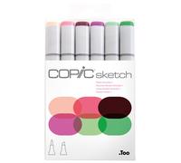COPIC Sketch Set « Floral Favorite 1 », 6 Twin Marker avec une pointe moyenne et une pointe brosse