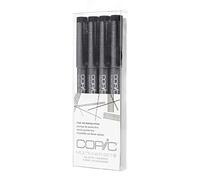 Copic Multiliner Lot de 4 marqueurs fins Noir.