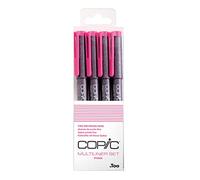 Copic Multiliner Set, Pink, 4 Fineliner en différentes épaisseurs de trait, stylos à dessin avec une pointe fine et de l'encre pigmentée résistante à l'eau