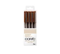 COPIC Set Multiliner – 4 fineliners, pointes fines, encre pigmentée résistante à l'eau – Sepia