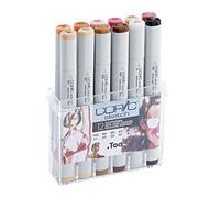 COPIC Sketch Lot de 12 Marqueurs de dessin Couleurs Portraits 21075705