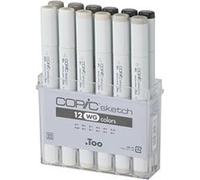 Copic sketch lot de 12 marqueurs de dessin gris chauds G