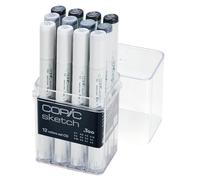 Copic Sketch Lot de 12 Marqueurs de dessin Gris froids