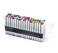 COPIC Sketch Set de 72 marqueurs à encre à alcool permanente double pointe, pointe pinceau ultra souple et large biseautée, rechargeable - Set D