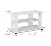 Copie de meuble tv 2 compartiments console table sur roulettes 80 cm blanc 13_0001660_2