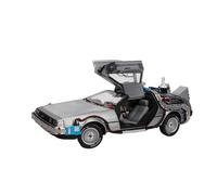 Copie Fidèle l'Origine 1/18 pour La Partie 3 Time Machine Diecast Car Model Delorean Vehicle Metal Toy Welly Retour vers Le Futur Maquette Voiture