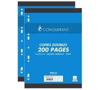 Copies doubles A4 - CONQUERANT - 200 pages - 70g - Seyes - Grands Carreaux
