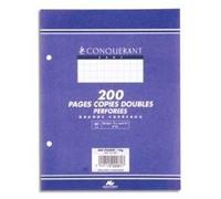 Conquerant Copies doubles Sept – 200 pages A4 (21 x 29,7 cm) grands carreaux Seyès perforées