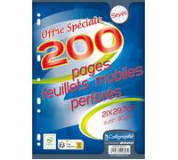 Copies simples - Grands carreaux - Perforées - A4 - Paquet de 200 - Clairefontaine