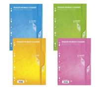 Copies simples - Perforées - Grands carreaux - A4 - Assortiment de couleurs - 400 feuilles