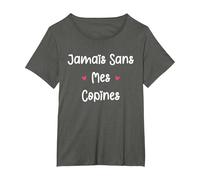 Copine Meilleures amies Fille jamais sans Mes copines T-Shirt, Femme Grandes Tailles, Asphalte, 3X