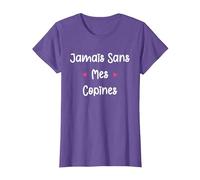 Copine Meilleures amies Fille jamais sans Mes copines T-Shirt, Femme, Violet Chiné, M