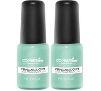 COPINESLINE - Vernis Silicium Bleu pastel - Actifs Fortifiants -Longue Tenue - Sans Perturbateurs Endocriniens - Convient Femmes Enceintes & Vegan - 5ml (Lot de 2)