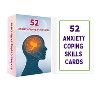 Coping Skills Cards - 52 Sheet Calm Down Learning Deck System, Double Sided Stress Relief Activity Accessory, Portable Emotional Regulation Tool for Office Home School Social Situations | Mind Haelth