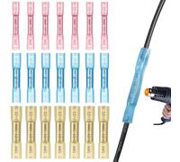 Copkim Lot de 21 connecteurs thermorétractables 16-14 Awg 22-16 Awg 12-10 étanches à sertir pour bateaux, câblage, automobile, maison