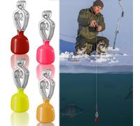 Copkim Lot de 4 détecteurs de profondeur portables pour pêche sur glace pour océans, lacs, rivières ou eaux côtières (4 couleurs, pince à ressort)