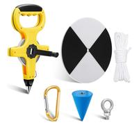 Copkim Lot de disques Secchi en plastique de 20 cm avec quadrants noirs et blancs, cône en acier, ligne de maintien et mètre ruban de 30,5 m pour des mesures de clarté