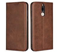 Copmob Coque Huawei Mate 10 Lite, Portefeuille en Cuir de qualité supérieure avec Absorption des Chocs en TPU Souple, [3 Fentes pour Cartes] [Stent Fonction] [Fermoir magnétique] - Brun foncé