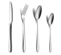 COPOTIO Couverts de table 6 personnes, Set de couvert acier inox 24 pièces, avec cuillère couteau fourchette