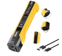 COPPA Lampe Travail, LED Lampe Inspection 3000mAh Rechargeable 120°Rotable Double Source Lumière avec SOS Stroboscopique Rouge Portable COB Lampe D'atelier Magnétique pour Outdoor Randonnée Working