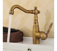 Copper Ancient Noodle Basin Robinet Single Hand Kitchen Faucet Retro Refroidissement and Water mélangeur Single Hand Ribbon Aerator, One (Couleur: One)