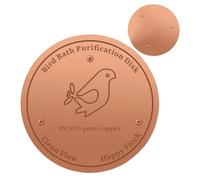 Copper Bird Bath Disc - Triple-Point Water Plate Cleaner,3.93x3.93 Inch Copper Discs with Integrated Support Stand, Birdbath Maintenance Tool, Outdoor Bird Care Accessory for Fresh Garden Water