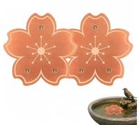 Copper Bird Bath Purification Disc, Natural Cleaning Disk for Garden Birdbaths, Flower-Shaped Water Purifier with Triple-Point Support, for Outdoor Bird Bath Maintenance(2Pcs)