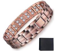 Copper Bracelets for Men with 46 Strong 3500 Gauss Magnets Adjustable, with Remove Tool & Gift Box