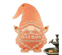 Copper Cleaning Disk, Portable Gnome Shape, 3.937 Inches Bird Bath Accessory with All Season Use, Metal Water Purifier, Rustic Ornament with Classic Style, Outdoor Tool for Garden Yard and Patio