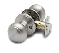 Copper Creek Boutons de porte ronds en acier inoxydable satiné - Bouton colonial rond, poignée de passage intérieur parfaite pour l'amélioration de la maison - S'adapte à toutes les portes standard -