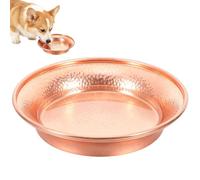 Copper Dog Bowl | Non-Slip Round Textured Wide Opening Dog Dish | Cat Food
