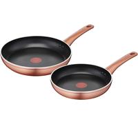 Copper-effect copper pan set,non-stick aluminium,24/28 cm