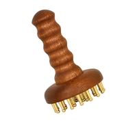 Copper Head Massage Comb - 29 Teeth Scalp Scraper, Body Gua Sha Tool, Brass Shoulder Massager, Women Men Neck, Lower Back Waist Leg, Home Travel Health Accessory Metal Brown Manual