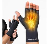 COPPER HEAL Gants Compression Soigner Arthrite - Meilleur gants en cuivre pour la polyarthrite rhumatoïde du canal carpien, problèmes et l’arthrose tendinites