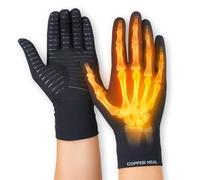 COPPER HEAL Gants Compression Soigner Arthrite - Meilleur gants Medico en cuivre pour la polyarthrite rhumatoïde du canal carpien, problèmes musculosquelettiques et l’arthrose tendinites. (S)