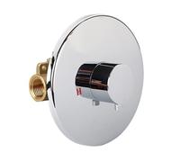 Copper Hot And Cold Mixing Valve Body Faucet Single Handle Bathroom Concealed Shower Mixing Valve And Trim Kit Round Square(No Box Type Chrome C)