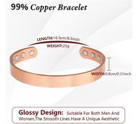 Copper Magnetic Bracelet,Bronze Magnetic Bracelets,Adjustable Open Type Copper Bracelets With Gift Box Fabric Jewelry For Men And Women Gift