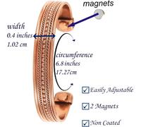 Copper Magnetic Hand Forged With Solid And High Gauge Tibetan Magical Minimalistic Elegance Pure Copper Bracelet In Natural Copper Tone.[Bra9203240]