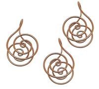 Copper Palm Ring Reiki Spiral Hand Rings,Handmade Reiki Copper Cuffs and Chakra Balancing, Meditation Gift Handmade Energy Spiral Hand Rings with Crystal Gem (3PCS)